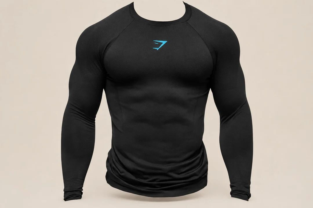 Gymshark Onyx 5.0 seamless long sleeve in midnight black