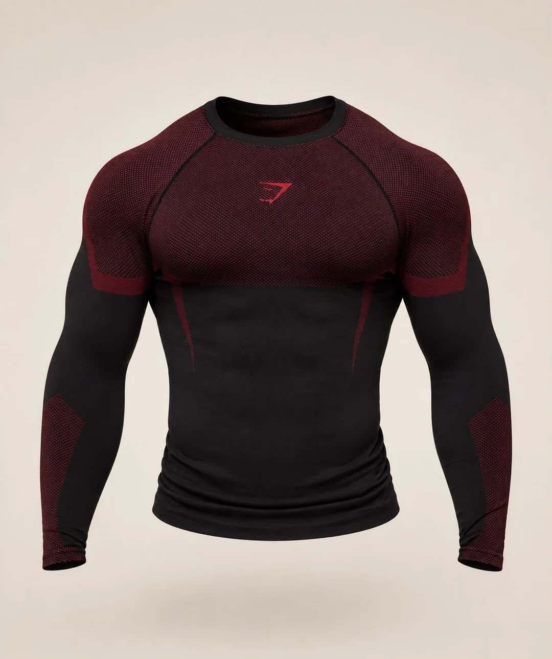 Onyx 5.0 seamless long sleeve in Carmine Red and Black